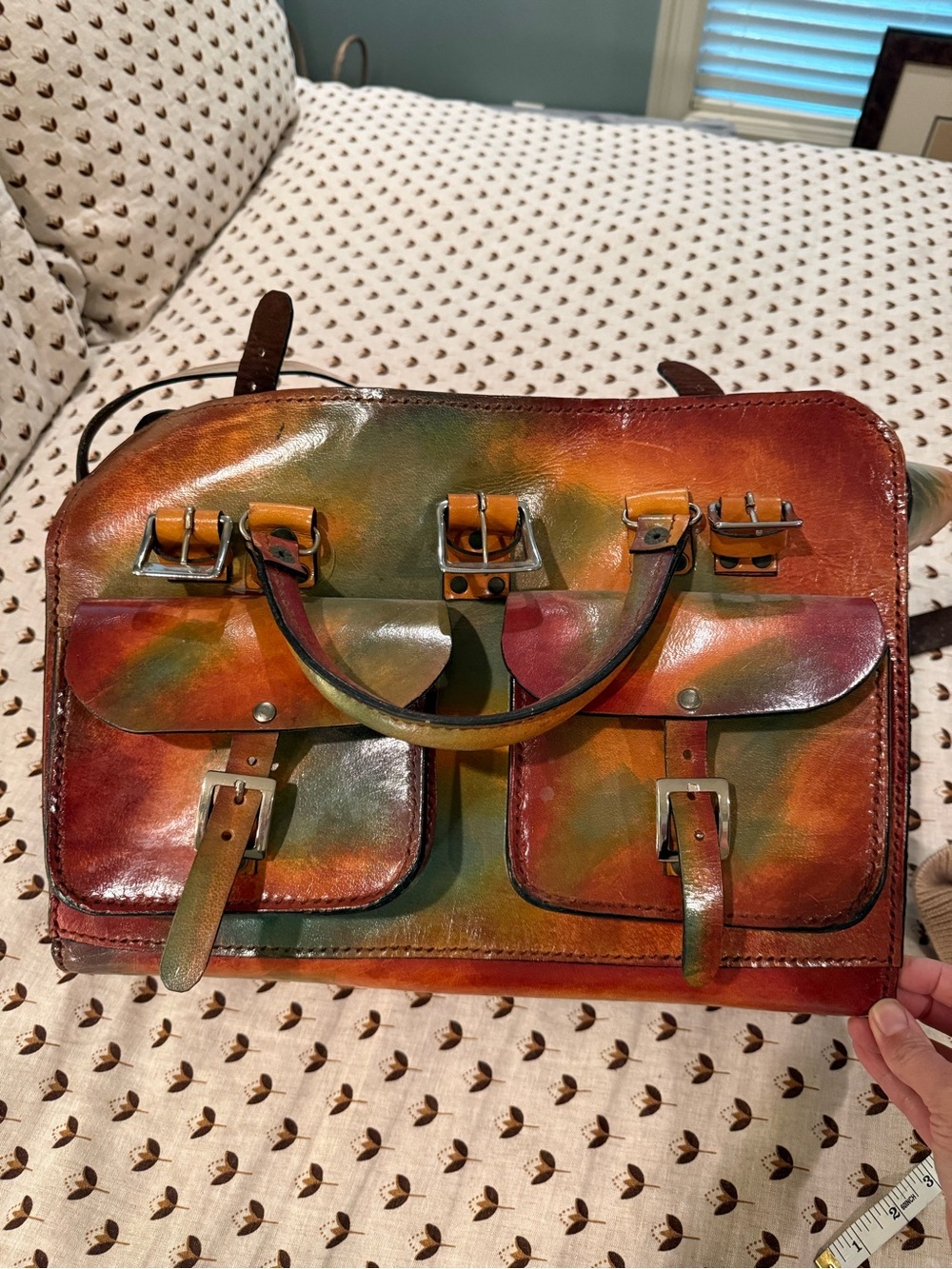 Handcrafted Multicolor Leather Satchel